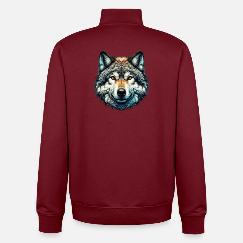 Wolf - Unisex Organic Zip Sweatshirt von Stanley/Stella - Burgunderrot