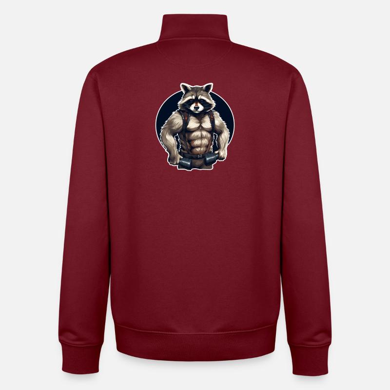 GYM Waschbär Training - Unisex Organic Zip Sweatshirt von Stanley/Stella - Burgunderrot