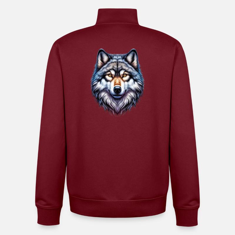 Wolf - Unisex Organic Zip Sweatshirt von Stanley/Stella - Burgunderrot
