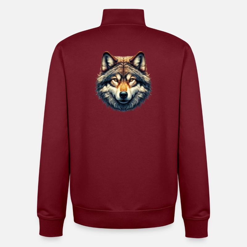 Wolf - Unisex Organic Zip Sweatshirt von Stanley/Stella - Burgunderrot