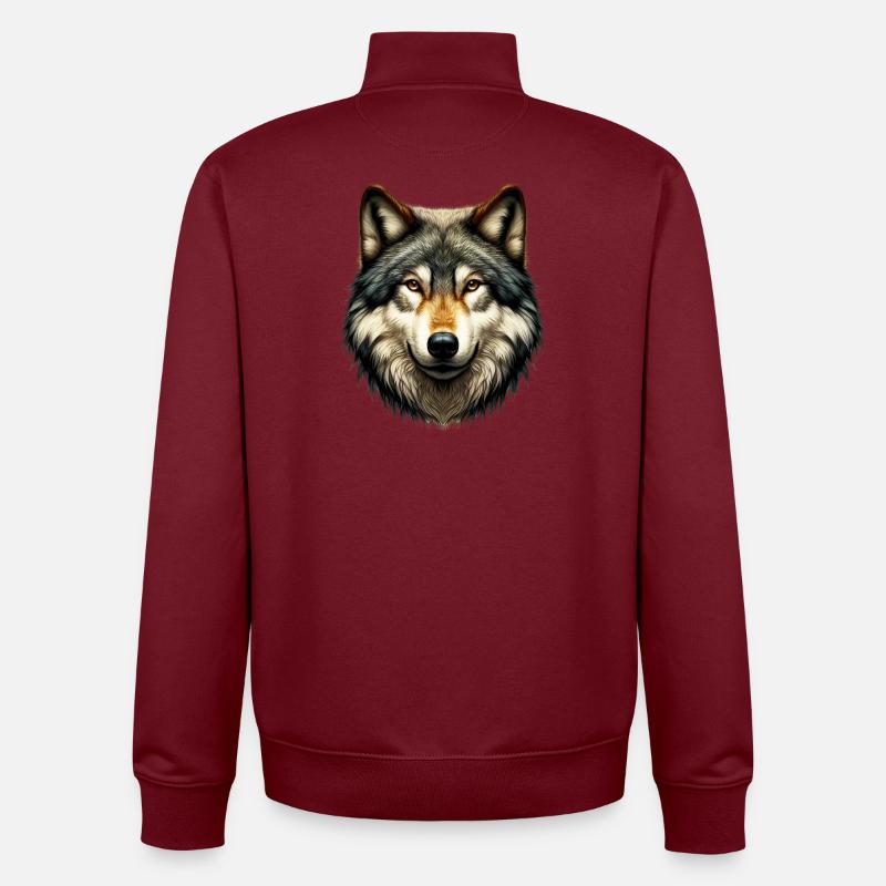 Wolf - Unisex Organic Zip Sweatshirt von Stanley/Stella - Burgunderrot