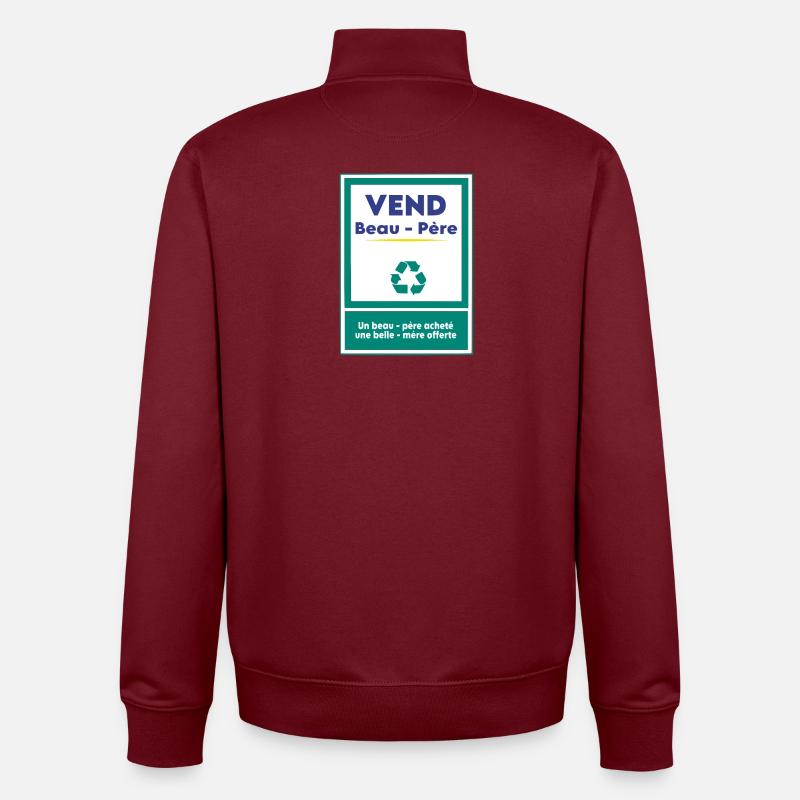Vend beau-père - Sweat zippé unisexe en coton bio Stanley/Stella - bordeaux
