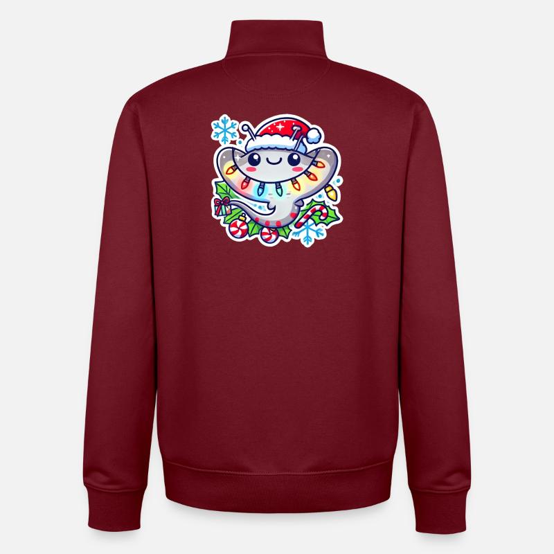 Rayon de joie des Fêtes - Sweat zippé unisexe en coton bio Stanley/Stella - bordeaux