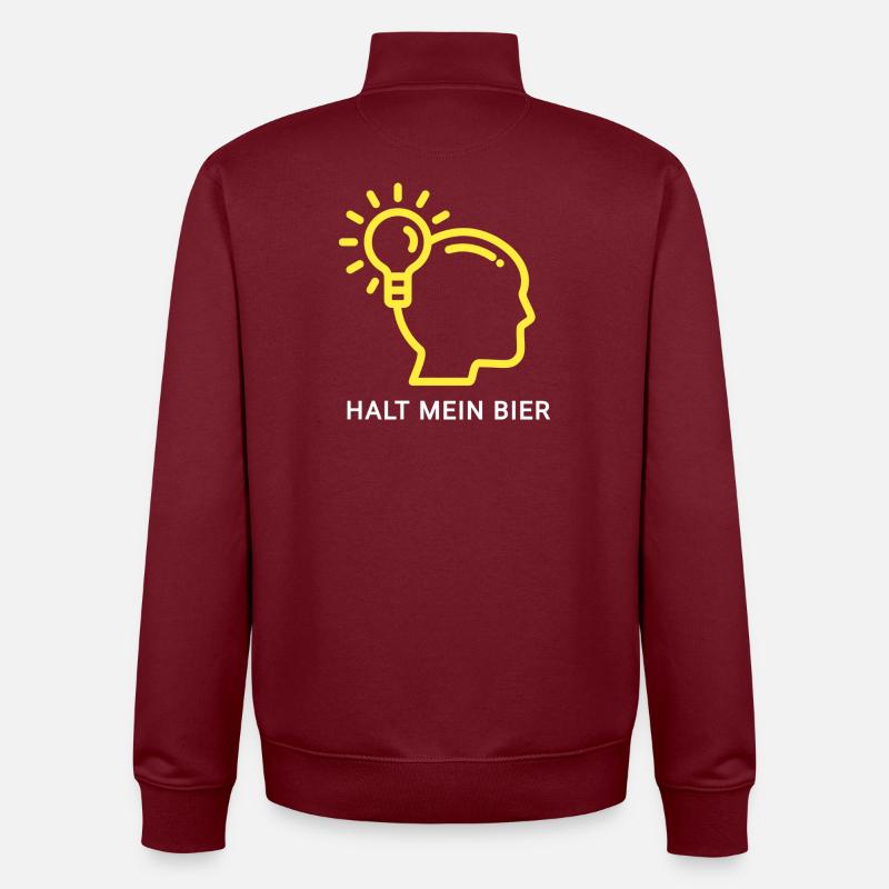 Innovatives Denk-Design mit Lichtsymbol - Unisex Organic Zip Sweatshirt von Stanley/Stella - Burgunderrot