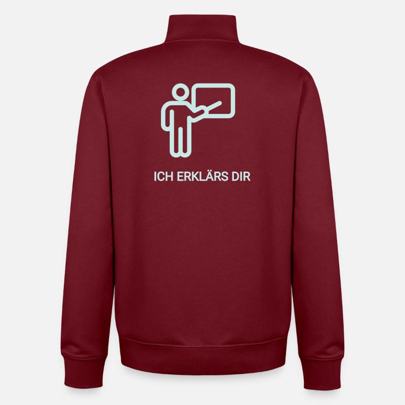 Abstraktes Lehrerthema mit Farbverlauf - Unisex Organic Zip Sweatshirt von Stanley/Stella - Burgunderrot