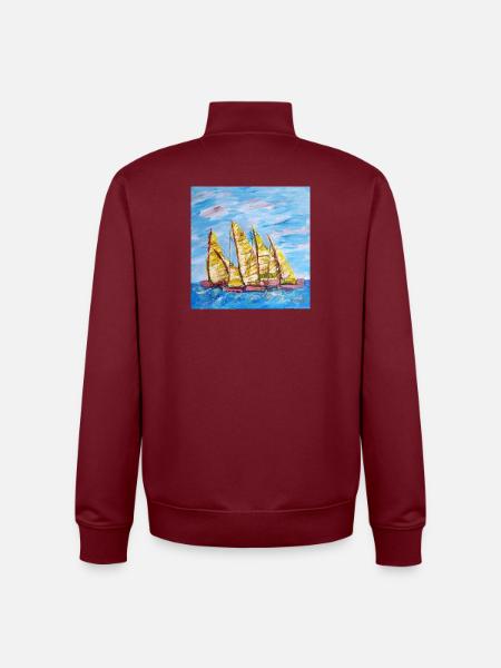 Fjordboot Segelregatte - Unisex Organic Zip Sweatshirt von Stanley/Stella - Burgunderrot
