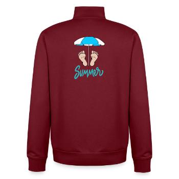 Summer - Unisex Organic Zip Sweatshirt by Stanley/Stella - burgundy - Back - AI Model Male 185 dark (185cm)