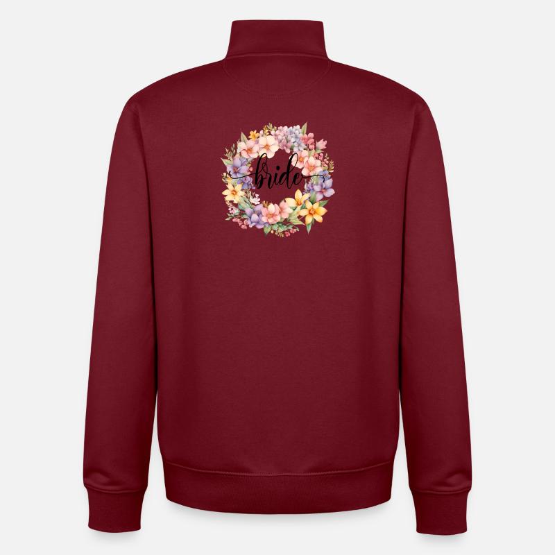 Team Bride! Personalisierbar - Unisex Organic Zip Sweatshirt von Stanley/Stella - Burgunderrot