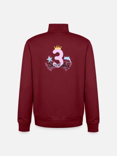 Birthday shirt - Unisex Organic Zip Sweatshirt by Stanley/Stella - burgundy