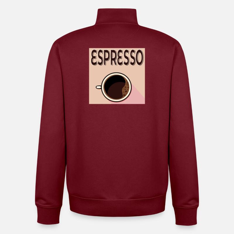 Café expresso - Sweat zippé unisexe en coton bio Stanley/Stella - bordeaux