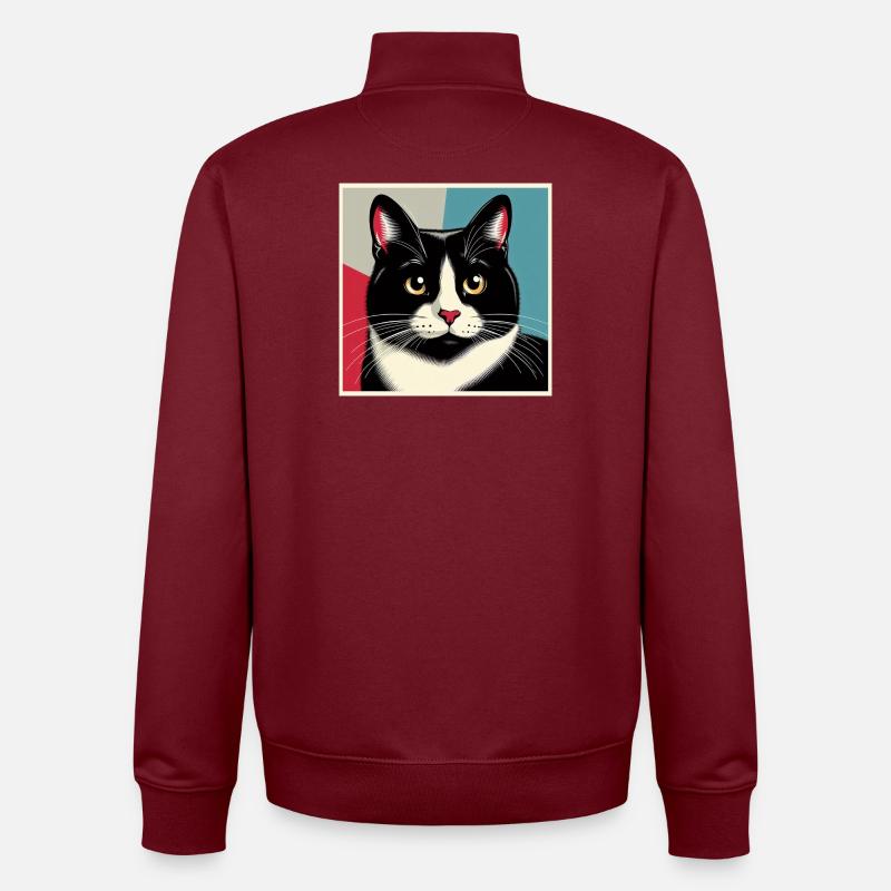 Kat 1 4 - Unisex Organic Zip Sweatshirt von Stanley/Stella - Burgunderrot