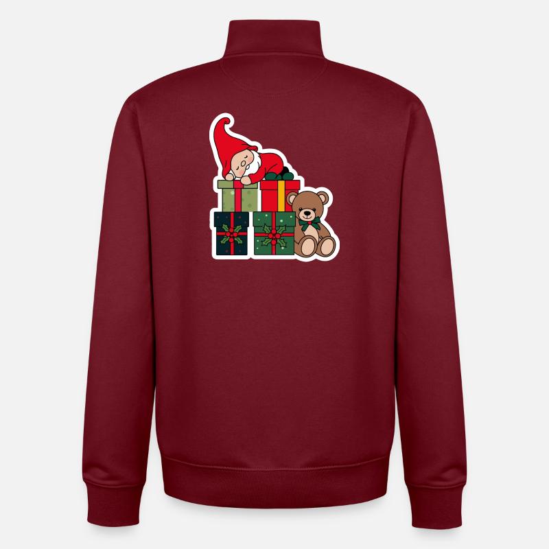 Nains de Noël - Sweat zippé unisexe en coton bio Stanley/Stella - bordeaux