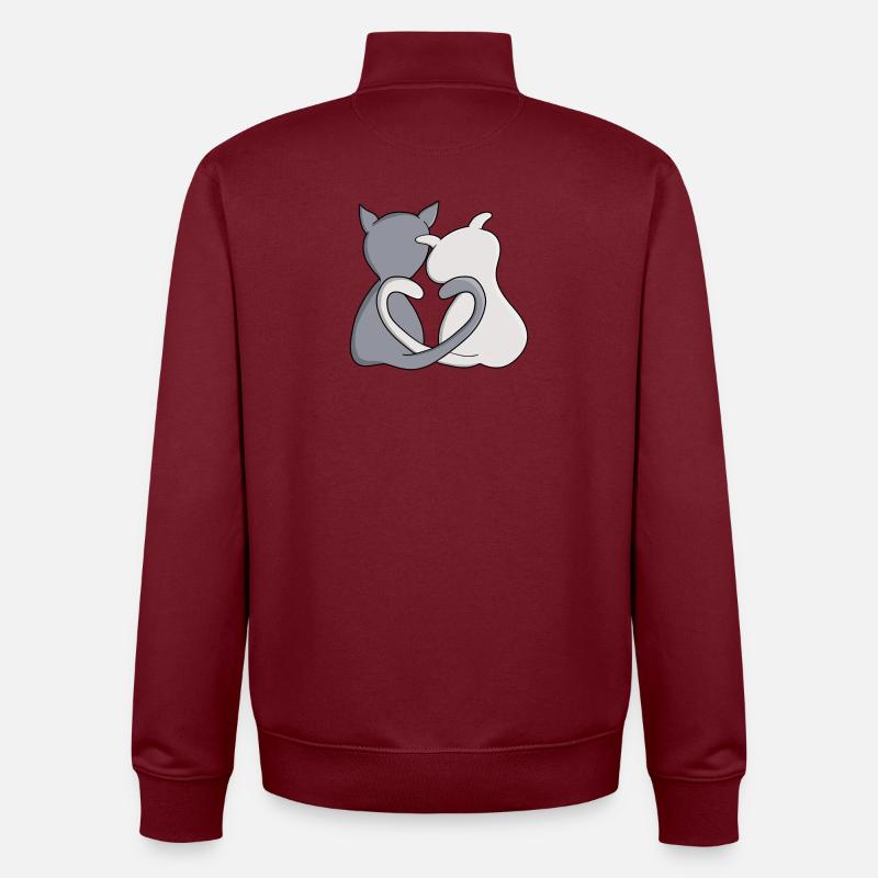 Liebe ist das Beste im Leben - Unisex Organic Zip Sweatshirt von Stanley/Stella - Burgunderrot