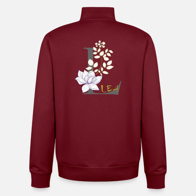 Lettre L Initiale Lea - Sweat zippé unisexe en coton bio Stanley/Stella - bordeaux
