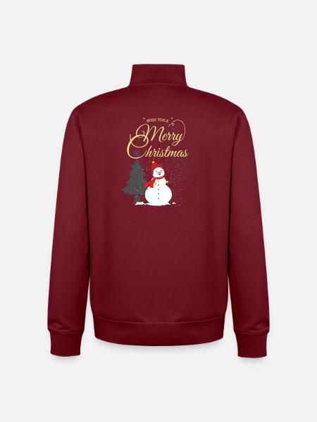 Maria Christmas - Unisex Organic Zip Sweatshirt by Stanley/Stella - burgundy