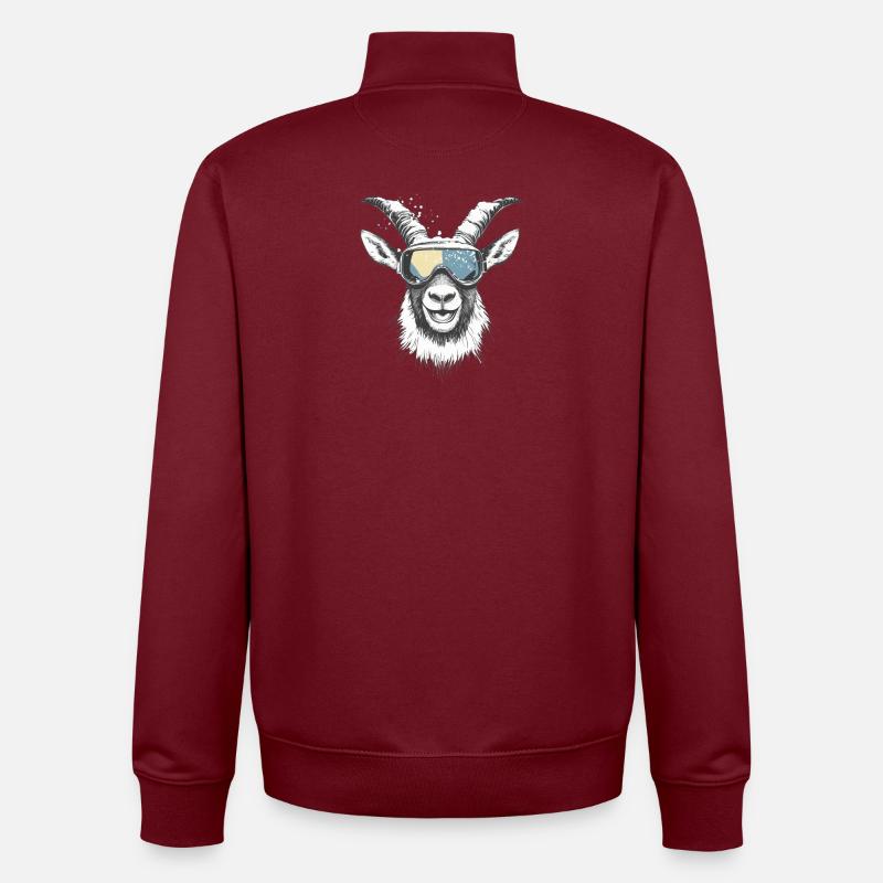 Après-ski Capricorne - Sweat zippé unisexe en coton bio Stanley/Stella - bordeaux