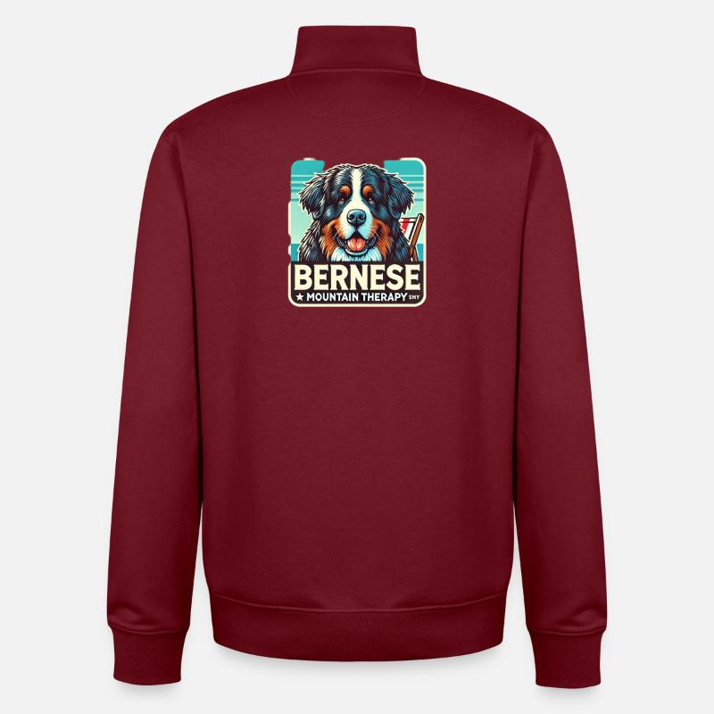 Bouvier bernois - Sweat zippé unisexe en coton bio Stanley/Stella - bordeaux