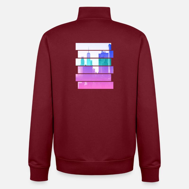 NYC - Sweat zippé unisexe en coton bio Stanley/Stella - bordeaux