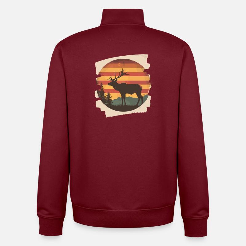 Orignal Rétro - Sweat zippé unisexe en coton bio Stanley/Stella - bordeaux