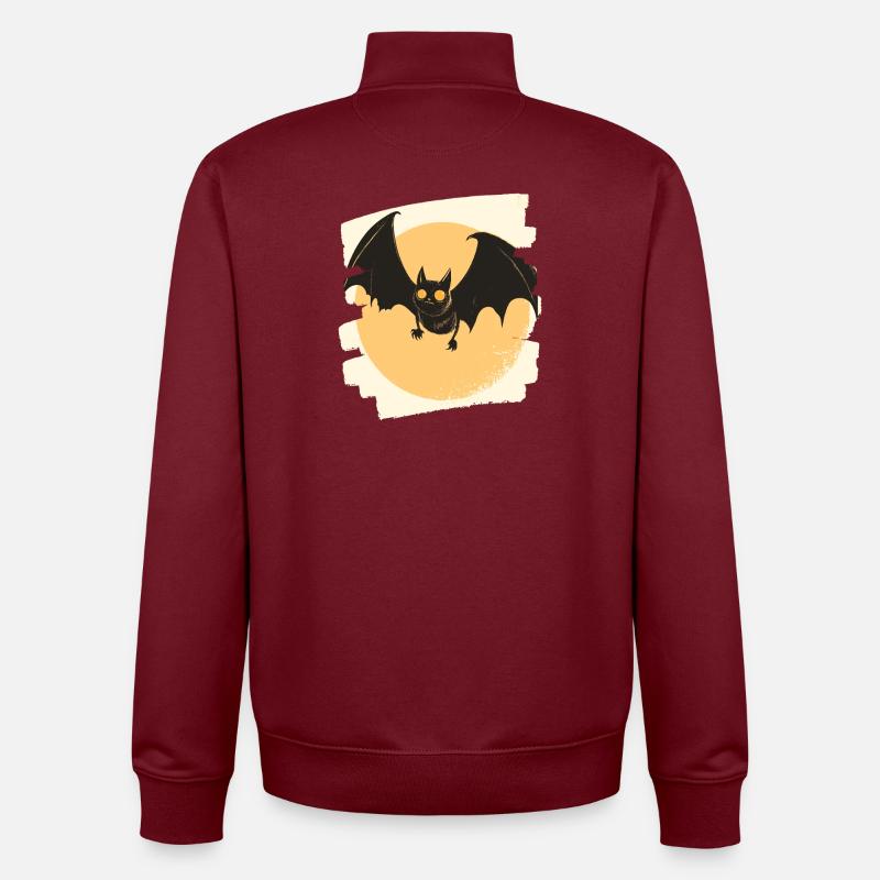 Fledermaus Retro - Unisex Organic Zip Sweatshirt von Stanley/Stella - Burgunderrot