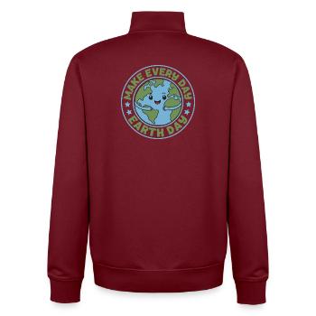 Faites de chaque jour le Jour de la Terre - Sweat zippé unisexe en coton bio Stanley/Stella - bordeaux - Dos - AI Model Male 185 dark (185cm)