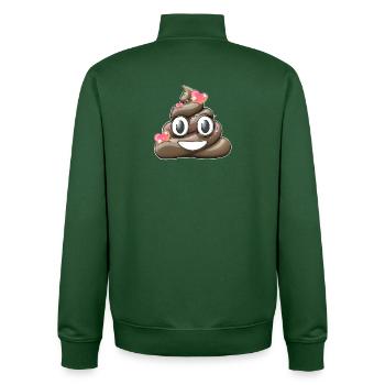Verspieltes Happy Poop Design - Unisex Organic Zip Sweatshirt von Stanley/Stella - Flaschengrün - Hinten - AI Model Male 185 dark (185cm)