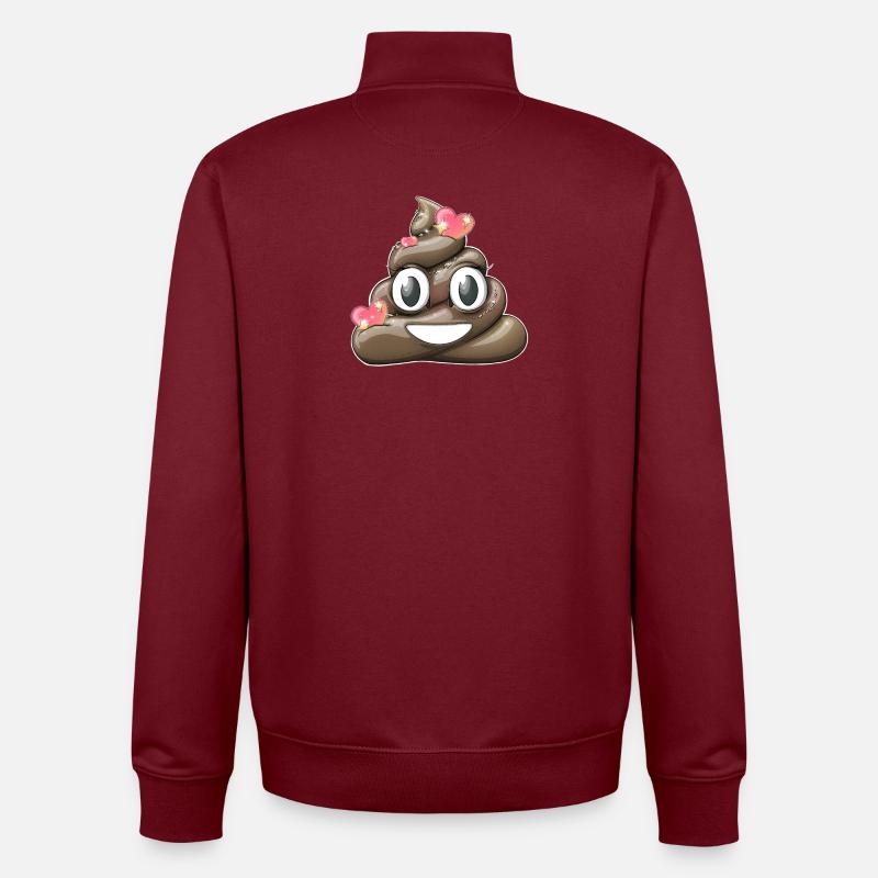 Conception ludique de caca heureux - Sweat zippé unisexe en coton bio Stanley/Stella - bordeaux