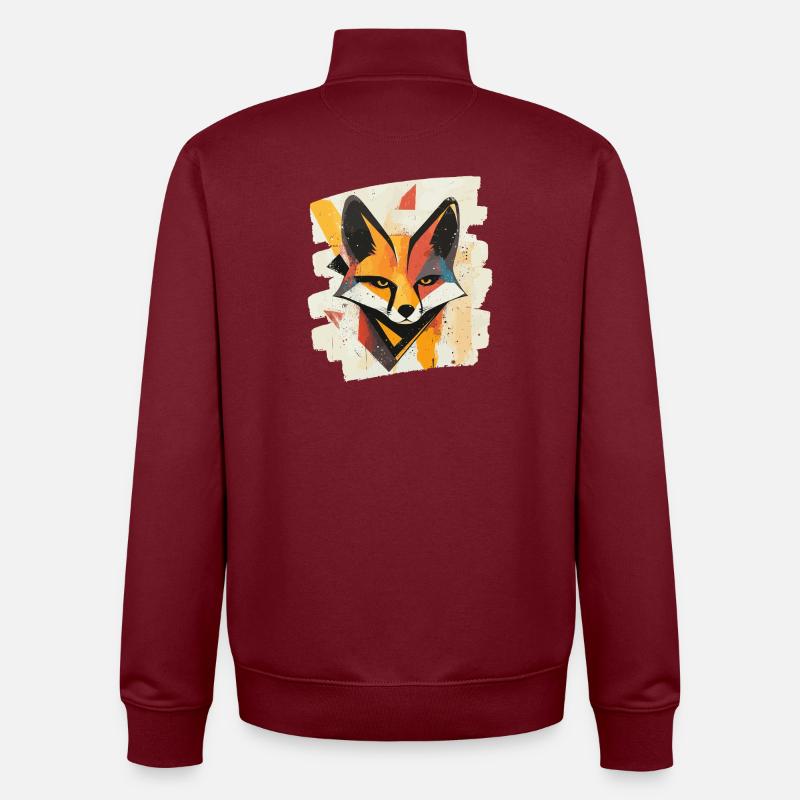 Fox - Unisex Organic Zip Sweatshirt by Stanley/Stella - burgundy