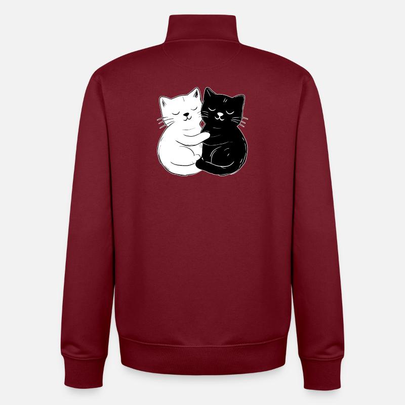 Cute cats – simple & stylish - Unisex Organic Zip Sweatshirt by Stanley/Stella - burgundy