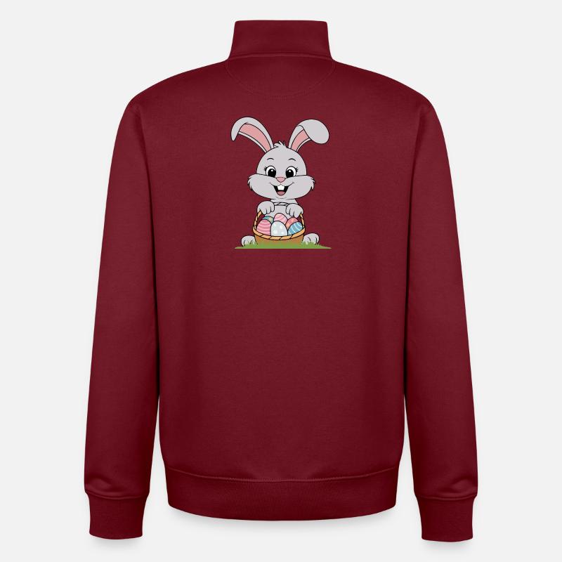 Cute Easter Rabbit - Unisex Organic Zip Sweatshirt by Stanley/Stella - burgundy