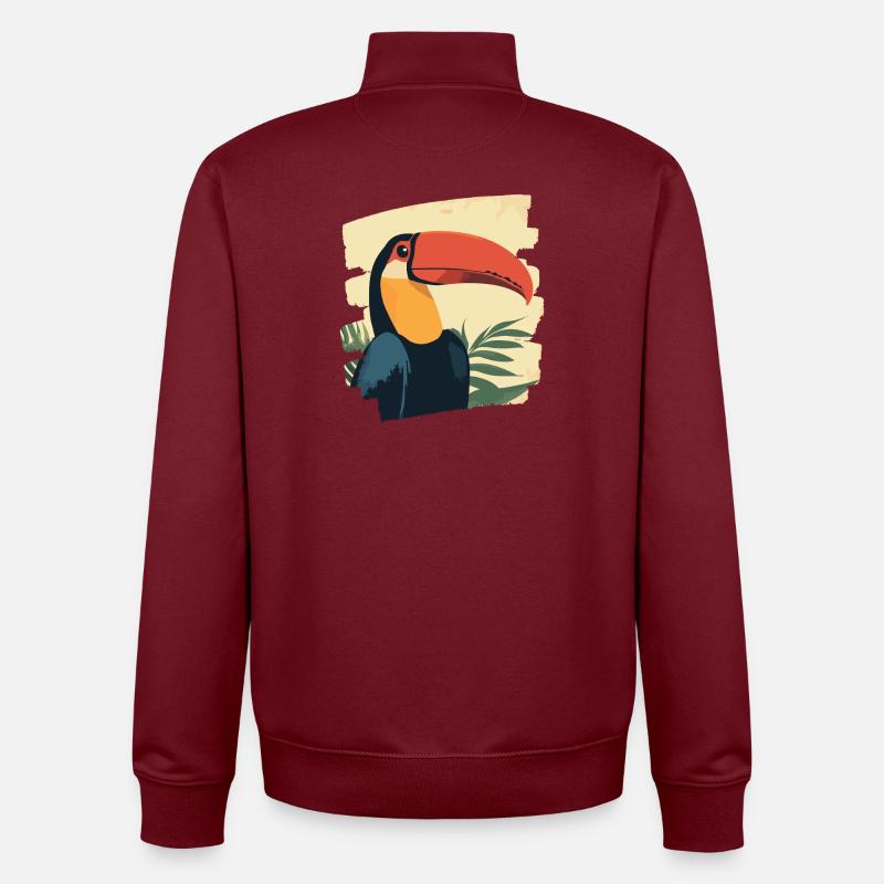 Toucan - Sweat zippé unisexe en coton bio Stanley/Stella - bordeaux