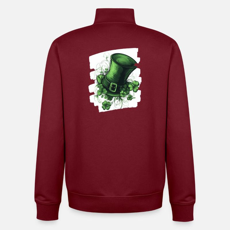 La Saint-Patrick - Sweat zippé unisexe en coton bio Stanley/Stella - bordeaux