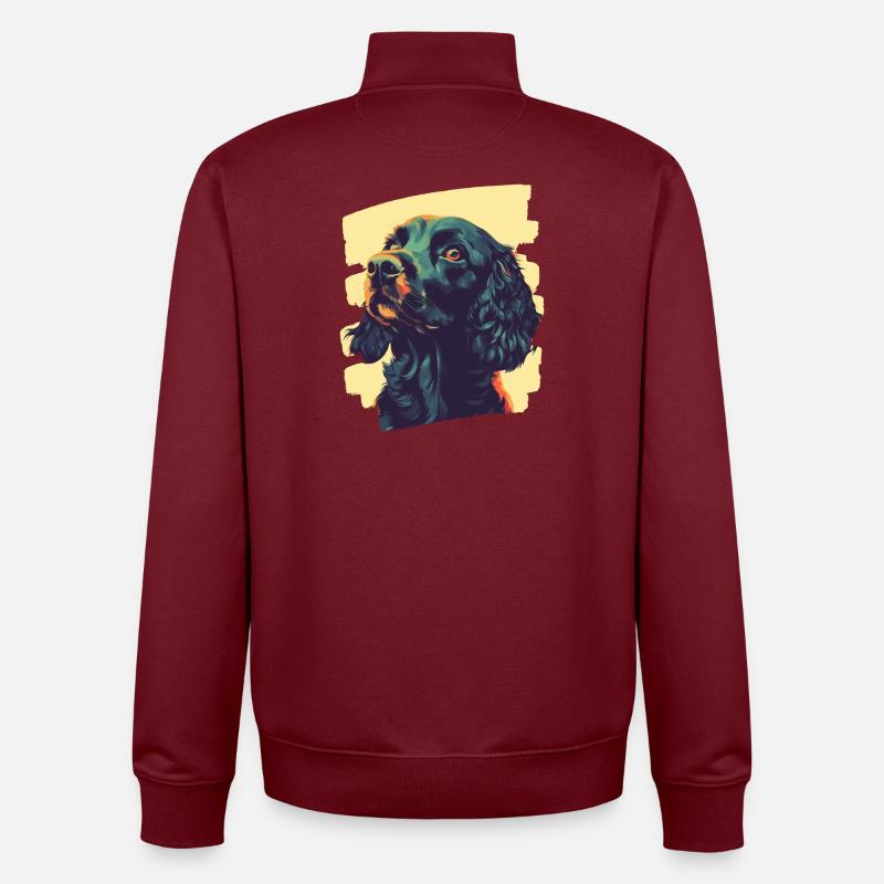 Cocker Spaniel - Unisex Organic Zip Sweatshirt von Stanley/Stella - Burgunderrot