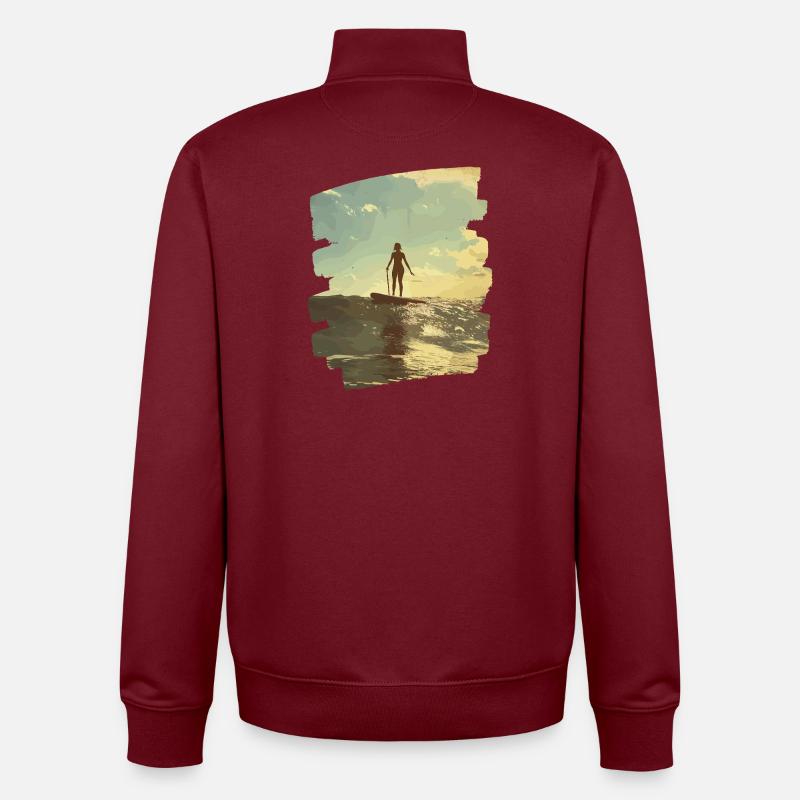 Stand-up paddle SUP - Sweat zippé unisexe en coton bio Stanley/Stella - bordeaux
