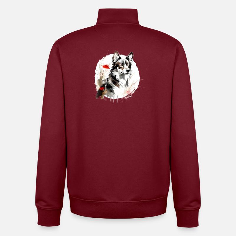 Chinesisches Sternzeichen Hund - Unisex Organic Zip Sweatshirt von Stanley/Stella - Burgunderrot