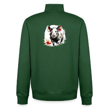 Chinesisches Sternzeichen Schwein - Unisex Organic Zip Sweatshirt von Stanley/Stella - Flaschengrün - Hinten - AI Model Male 185 dark (185cm)