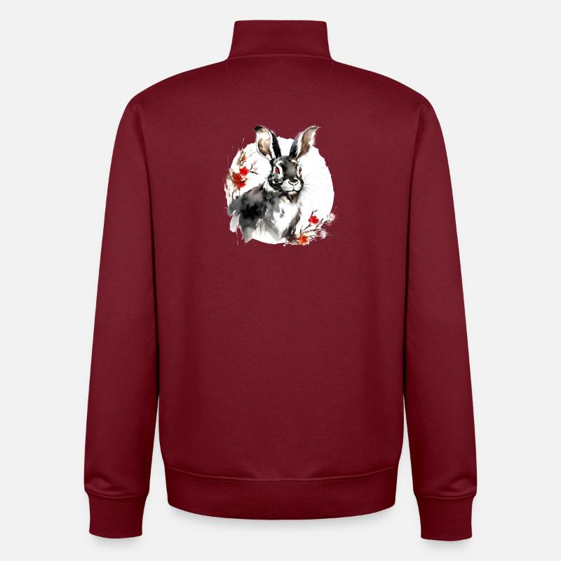 signe du zodiaque chinois Lapin - Sweat zippé unisexe en coton bio Stanley/Stella - bordeaux