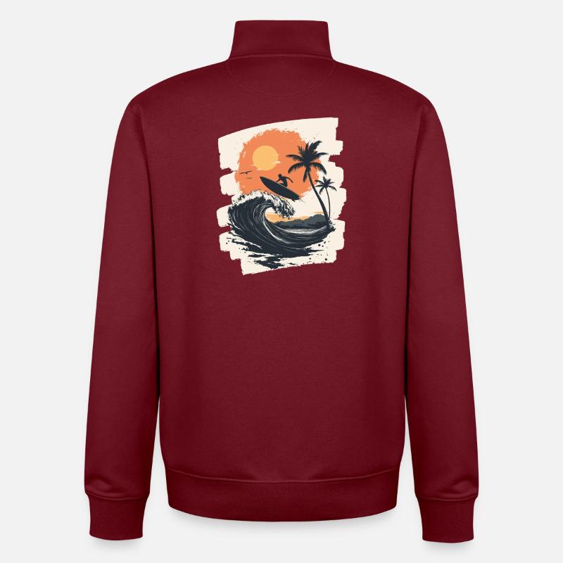 Surfer - Unisex Organic Zip Sweatshirt von Stanley/Stella - Burgunderrot