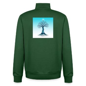 Spiritual Tree - Sweat zippé unisexe en coton bio Stanley/Stella - vert bouteille - Dos - AI Model Male 185 dark (185cm)