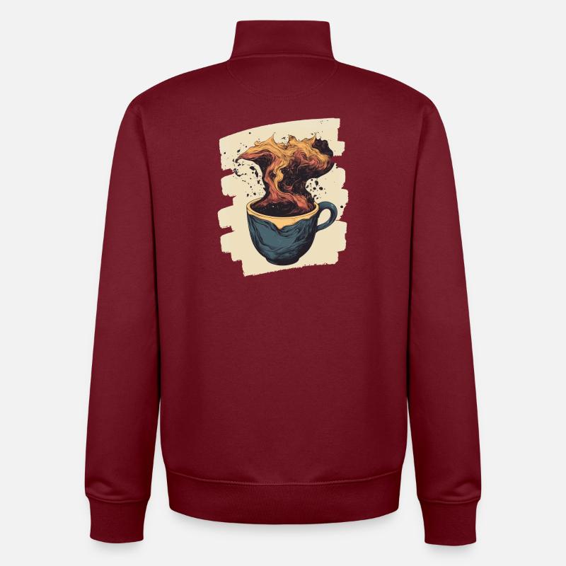 Coffee Coffee Coffee Lovers - Unisex Organic Zip Sweatshirt by Stanley/Stella - burgundy