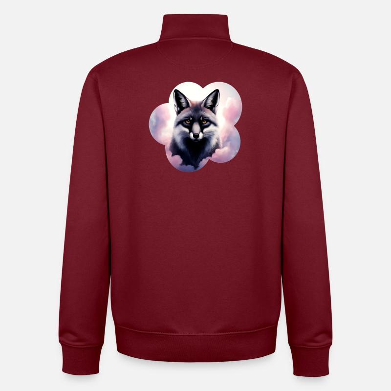 Pastellwolf im Wolkenhimmel - Unisex Organic Zip Sweatshirt von Stanley/Stella - Burgunderrot