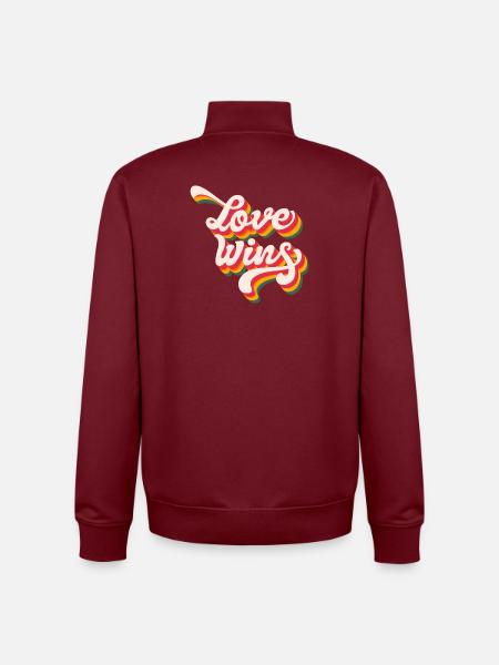 LGBTQ Pride Month - Love Wins - Unisex Organic Zip Sweatshirt by Stanley/Stella - burgundy