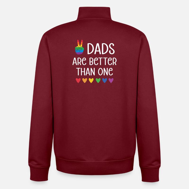 LGBTQ Pride Month - Zwei Väter sind besser als einer - Unisex Organic Zip Sweatshirt von Stanley/Stella - Burgunderrot