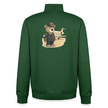 Lord Petzi Pilot - Unisex Organic Zip Sweatshirt von Stanley/Stella - Flaschengrün - Hinten - AI Model Male 185 dark (185cm)