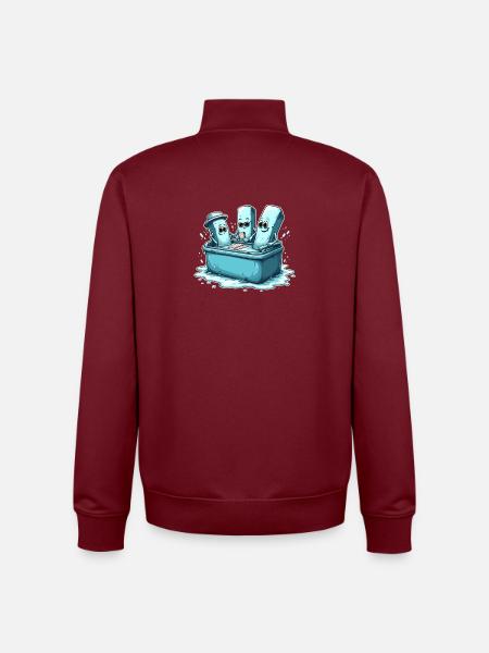 Icecube Lolly Pool Party Design - Unisex Organic Zip Sweatshirt by Stanley/Stella - burgundy
