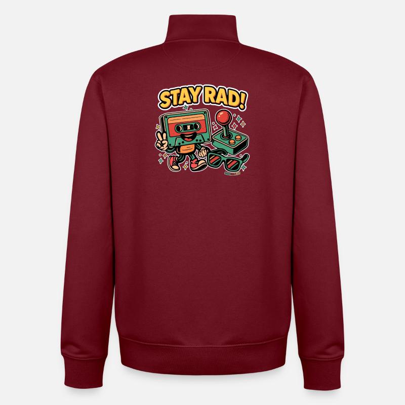 Stay Rad – Retro-Vibes - Unisex Organic Zip Sweatshirt von Stanley/Stella - Burgunderrot