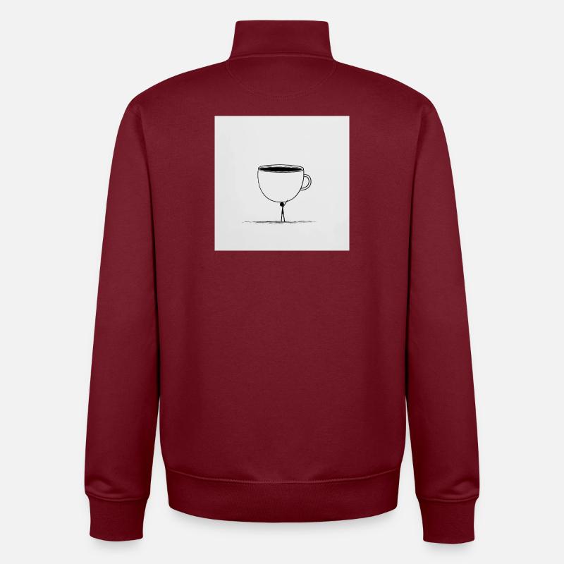 Kaffee? Nur in Eimern, bitte! - Unisex Organic Zip Sweatshirt von Stanley/Stella - Burgunderrot