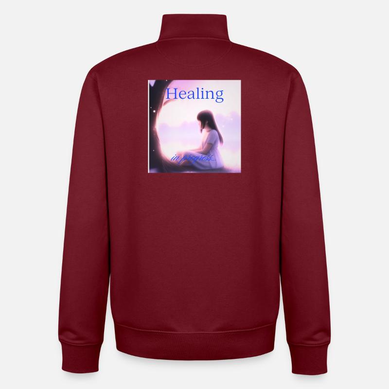 Guérison en cours – Quiet Strength Editi - Sweat zippé unisexe en coton bio Stanley/Stella - bordeaux