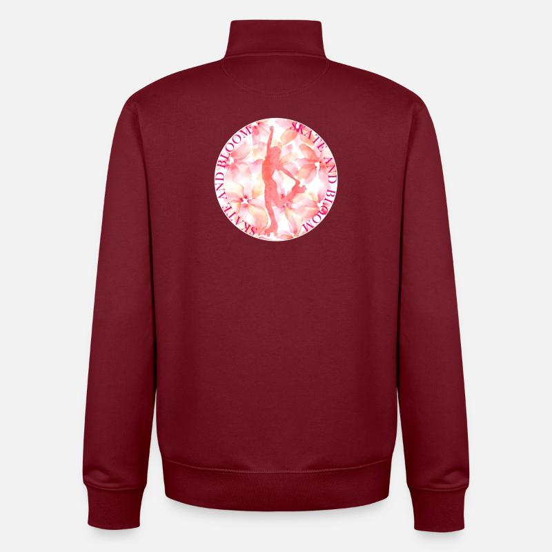 SKATE AND BLOOM - Unisex Organic Zip Sweatshirt von Stanley/Stella - Burgunderrot