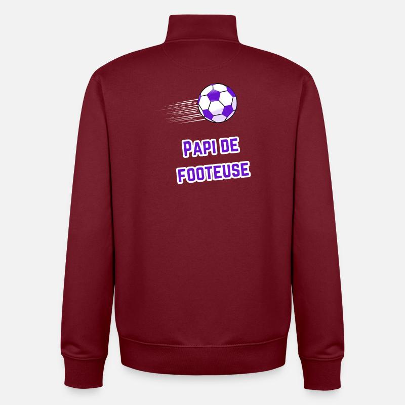 Tee-Shirt Papi Supporter footeuse - Sweat zippé unisexe en coton bio Stanley/Stella - bordeaux